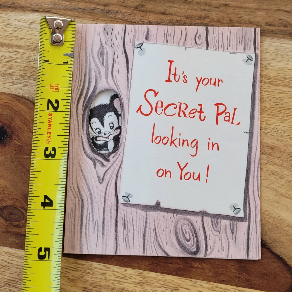 Vintage Secret Pal hello greeting card